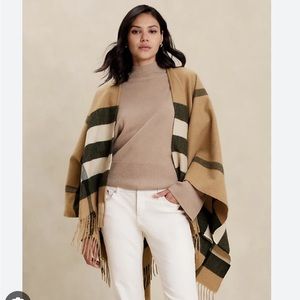 ❗️SOLD❗️NWT Banana Republic Plaid Cozy Poncho in Camel Big Check Plaid